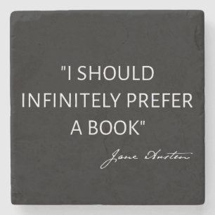 Porta-copo De Pedra Eu Preferiria Infinitamente Um Livro - Jane Austen