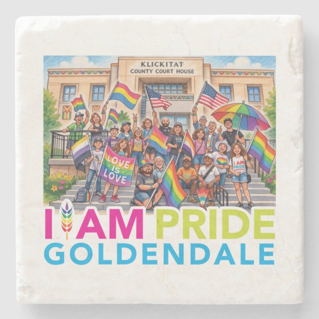 Porta-copo De Pedra Eu sou o Pride Community Stone Coaster  (Frente)
