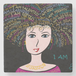 PORTA-COPO DE PEDRA "EU SOU" SENHORA