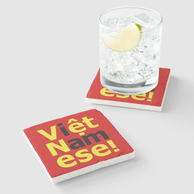 Porta-copo De Pedra eu sou Viet Namese! (Lateral)