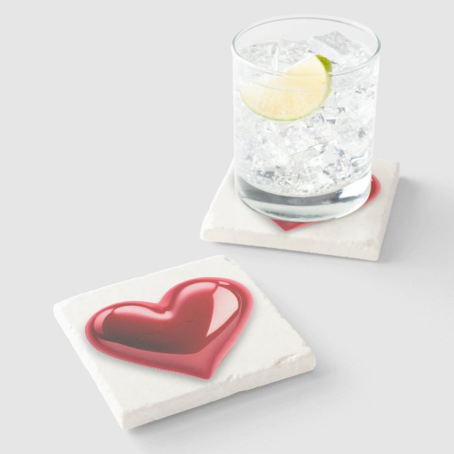 Porta-copo De Pedra Eu te amo (Lateral)