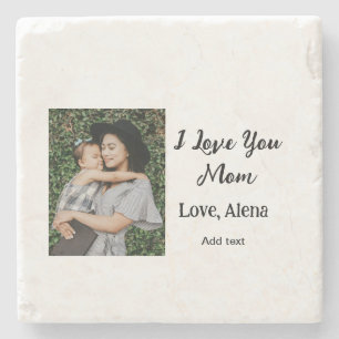 Porta-copo De Pedra Eu te amo mãe dia de as mães elegante adicionar te