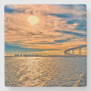 Porta-copo De Pedra EUA, CA, Ponte da Baía de San Diego-Coronado