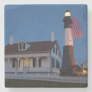 Porta-copo De Pedra EUA, Geórgia, Tybee Island, Bandeira Hasteada