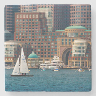 Porta-copo De Pedra EUA, Massachusetts. Vista panorâmica da orla marít