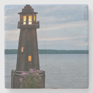 Porta-copo De Pedra EUA, Michigan. Decoração de Jardim Farol