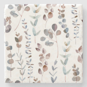 Porta-copo De Pedra Eucalyptus Watercolor