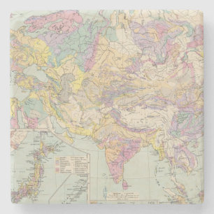 Porta-copo De Pedra Europa de Asien u - mapa do atlas de Ásia e de