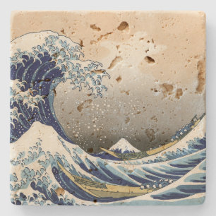 Porta-copo De Pedra Excelente Wave de Kanagawa Hokusai