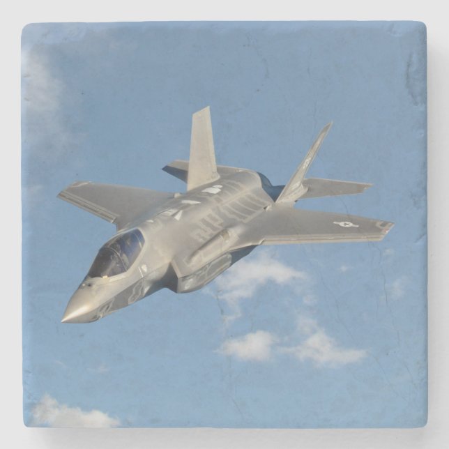 Porta-copo De Pedra F-35 Relâmpago II Pantera Jato no Céu (Frente)