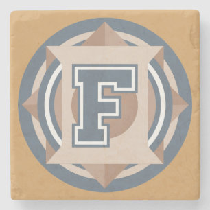 Porta-copo De Pedra "F" Inicial