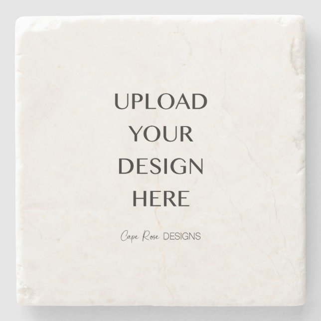 Porta-copo De Pedra Faça o Upload do Seu Próprio Design (Frente)