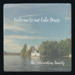 Porta-copo De Pedra Faça sua própria boa vinda da casa de verão do<br><div class="desc">Faça seu próprio lago da família,  portas copos da boa vinda da casa de verão.
Você pode personalizá-las e adicionar sua foto e possuir o texto.</div>