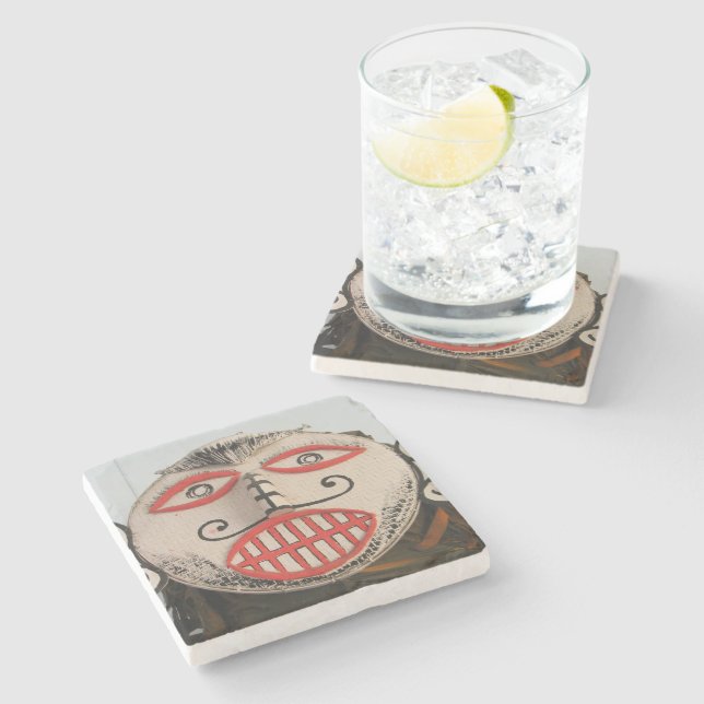 Porta-copo De Pedra Face Fantasma Tailandesa, Festival Phi Ta Khon Mas (Lateral)