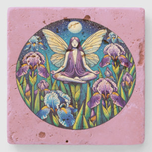 Porta-copo De Pedra Fada Meditante