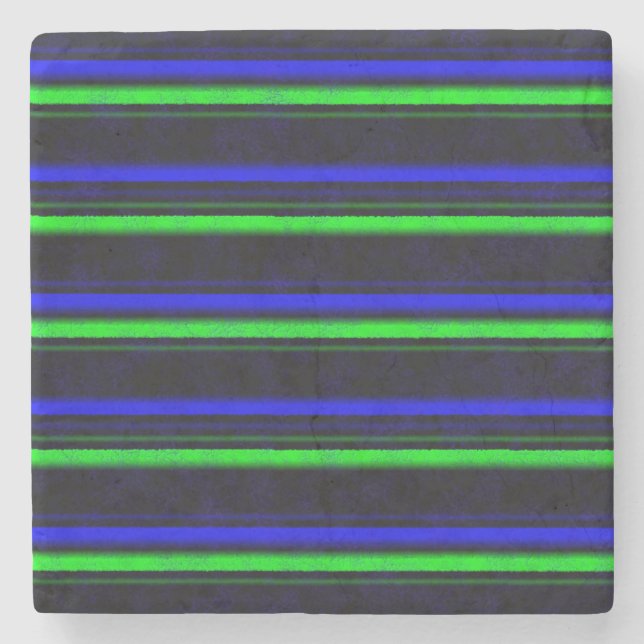 Porta-copo De Pedra Faixa Verde Azul Preta (Frente)