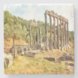 Porta-copo De Pedra Fallen Ruins of Euromos, Turkiye Watercolor