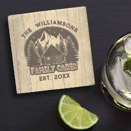 Porta-copo De Pedra Família russa de madeira natural Cabina Nome casta