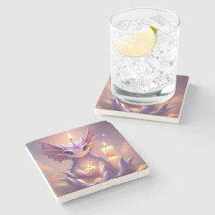 Porta-copo De Pedra Fantasy Dragon com Velas de Aniversário