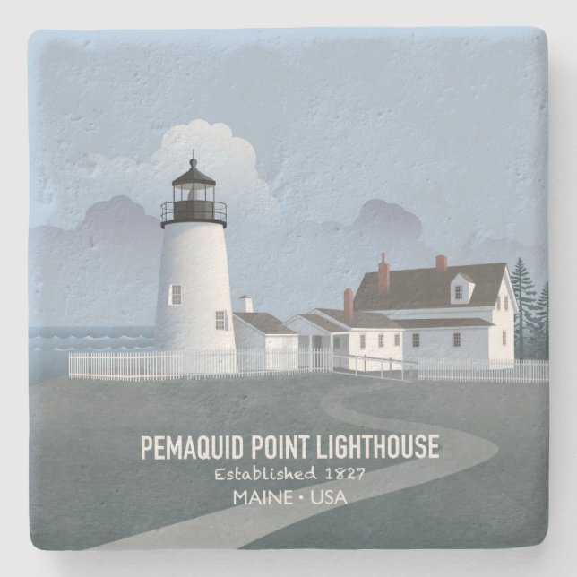 Porta-copo De Pedra Farol de Pemaquid Point (Frente)