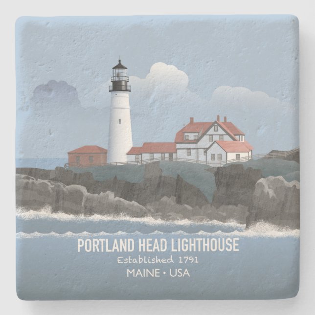 Porta-copo De Pedra Farol de Portland Head (Frente)