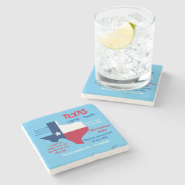 Porta-copo De Pedra Fatos Incríveis do Texas Marble Stone Coaster