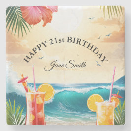 Porta-copo De Pedra Favor do Partido Perfeito | Aniversário de 21 anos