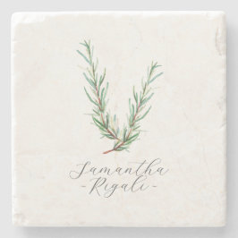 Porta-copo De Pedra Favoritos personalizados Rosemary de Aquarela