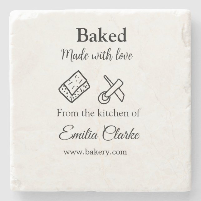 Porta-copo De Pedra Feita com amor, empresa de padaria adiciona textur (Frente)