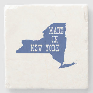 Porta-copo De Pedra Feito em Nova York, em formato New Yorker Blue