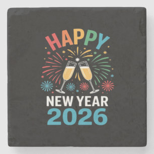 Porta-copo De Pedra Feliz Ano Novo 2026 Festa Engraçada Véspera de Ano