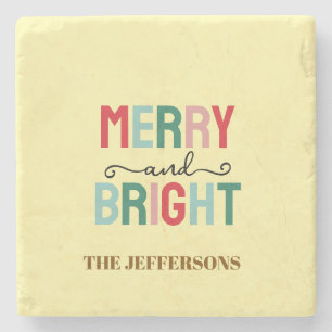 Porta-copo De Pedra Feliz Ano Novo Natal Alegre Família