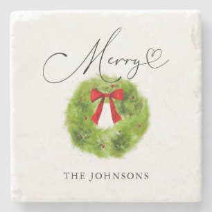 Porta-copo De Pedra Feliz de inverno da Greenerescência de Natal