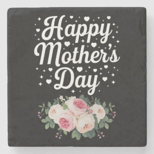 Porta-copo De Pedra Feliz Dia das Mães Floral Fofo Mamãe Avó Esposa