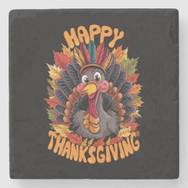 Porta-copo De Pedra Feliz Dia de Ação de Graças à Família Turca