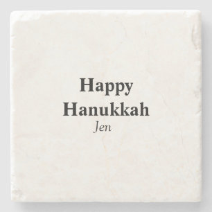 Porta-copo De Pedra Feliz Hanukkah, seu nome de imagem de texto editáv