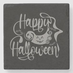 Porta-copo De Pedra Feliz morcego de Halloween jack ou lanterna