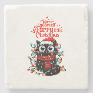 Porta-copo De Pedra Feliz Natal