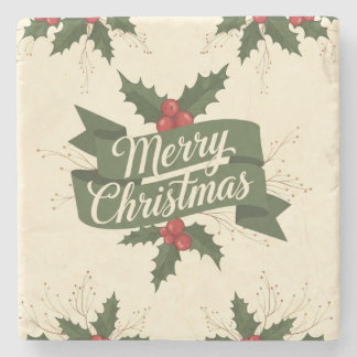 Porta-copo De Pedra Feliz Natal