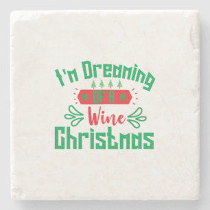 Porta-copo De Pedra Feliz Natal Estou Sonhando Com Um Natal De Vinho