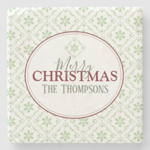 Porta-copo De Pedra Feliz Natal Flocos de Neve Nome de Férias de Tendê