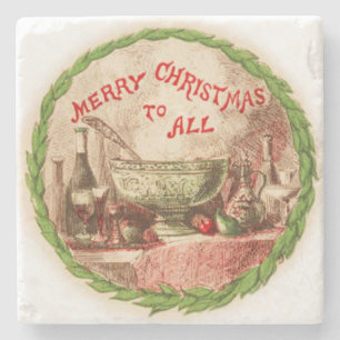 Porta-copo De Pedra Feliz Natal para toda a terra e Comida