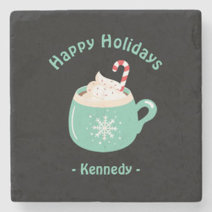 Porta-copo De Pedra Feliz Natal Pastel Blue Chocolate Cup