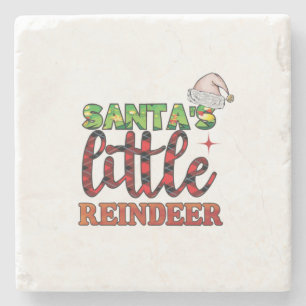 Porta-copo De Pedra Feliz Natal Santas Little Reindeer