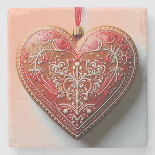 Porta-copo De Pedra Feriado Rústico de Biscoito de Natal Decorado