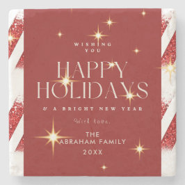 Porta-copo De Pedra Feriados Felizes de Bandas Vermelhas Personalizada