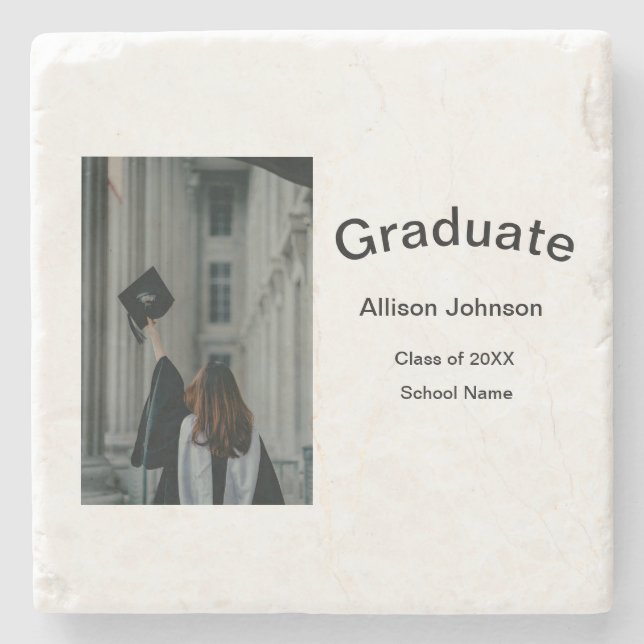 Porta-copo De Pedra festa de formatura elegante e elegante (Frente)