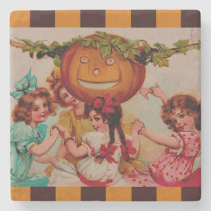 Porta-copo De Pedra Festa de Halloween Pumpkin Vintage Art