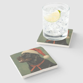 Porta-copo De Pedra Fetching Through the Snow Stone Coaster