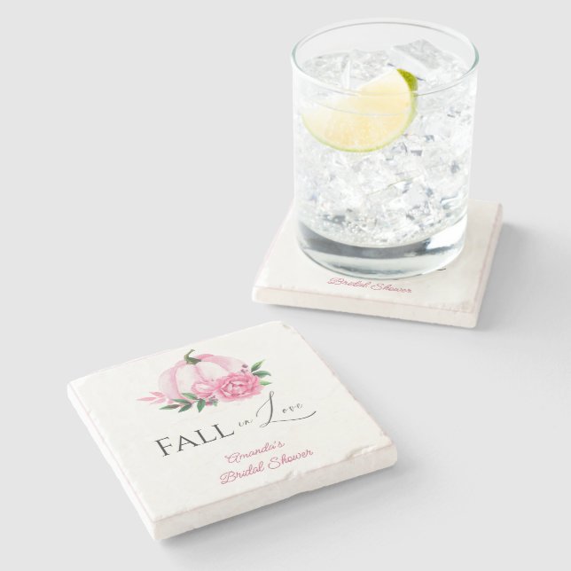 Porta-copo De Pedra Ficar Apaixonado Rosa Bege Abóbora Festa de Noivad (Lateral)